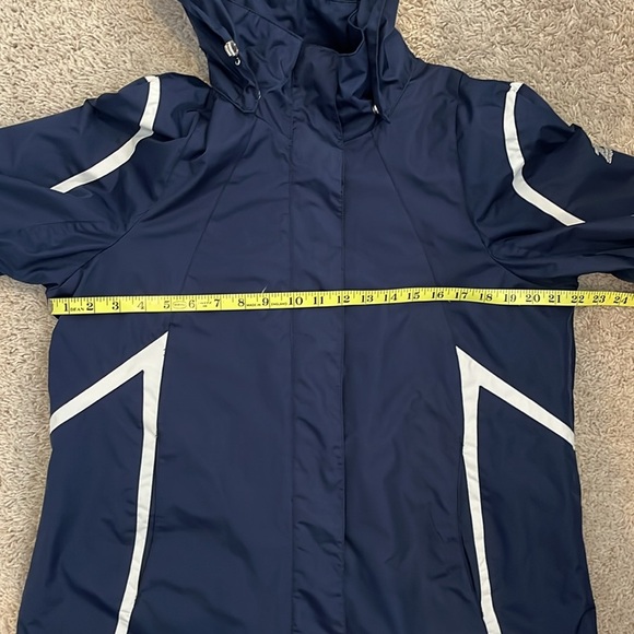 Zero Exposur SZ L navy white jacket polyester w:PVC coating. Lined. Great cond! - Picture 13 of 16